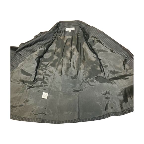 Emanuel Ungaro sz 10 Pinstripe Wool Blazer Gray Career Workwear Office Classic - Picture 5 of 8